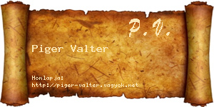 Piger Valter névjegykártya